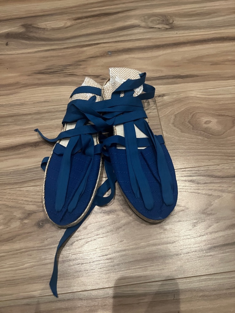 Blue Lace-Up Espadrille Sandals from France size 40 never been worn